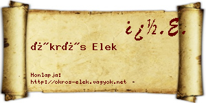 Ökrös Elek névjegykártya