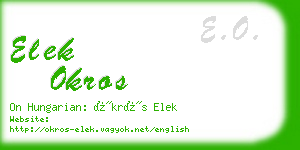 elek okros business card